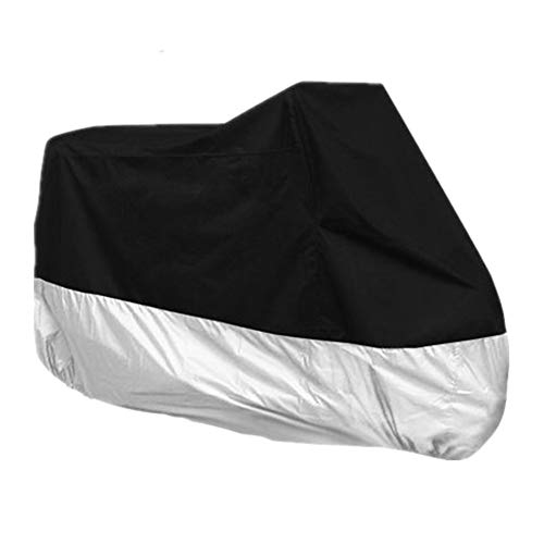 WPCASE Motorcycle Cover Roller Abdeckung Rollergarage Motorrad Garage Motorradgarage Motorradplane Motorrad Plane Motorradabdeckung Roller Abdeckplane Moped Abdeckung Abdeckplane Black Silver,XXL von WPCASE