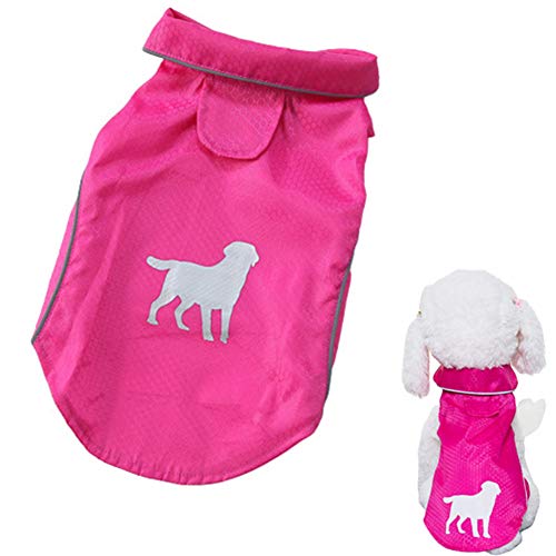 WPCASE Regenjacke Hund Hunde Regenmantel Wasserdicht Regenmantel für Hunde Hund voller Regenmantel Großer Hund Regenmantel Hund Regenmantel mit Kapuze pink,l von WPCASE