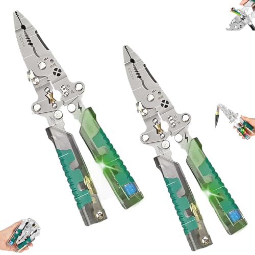 2025 Neue Upgrade-Elektrozange, 18-in-1-Multifunktions-Falt-Abisolierzange, Multifunktionale Abisolierzange For Schneiden Und Ziehen Von Drähten, Kabelschneider(2pcs) von WPDUIODF