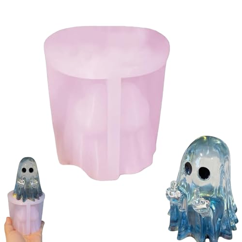Handgemachte Mittelfinger-Geist-Ornament-Harzform, Transparente Harzform, Lustige Mittelfinger-Halloween-Silikonform, Halloween- Und Weihnachts-Desktop-Dekoration(1pc) von WPDUIODF