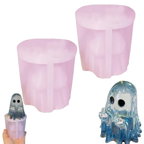 Handgemachte Mittelfinger-Geist-Ornament-Harzform, Transparente Harzform, Lustige Mittelfinger-Halloween-Silikonform, Halloween- Und Weihnachts-Desktop-Dekoration(2pcs) von WPDUIODF