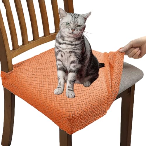 WPDUIODF Getoverfinish wasserdichte Jacquard-Stuhlhussen, Abnehmbare Stretch-Jacquard-Sitzbezüge for Esszimmerstühle, Wasserdichter Und Staubdichter, for Das Esszimmer In Der Küche(Orange,8pcs) von WPDUIODF