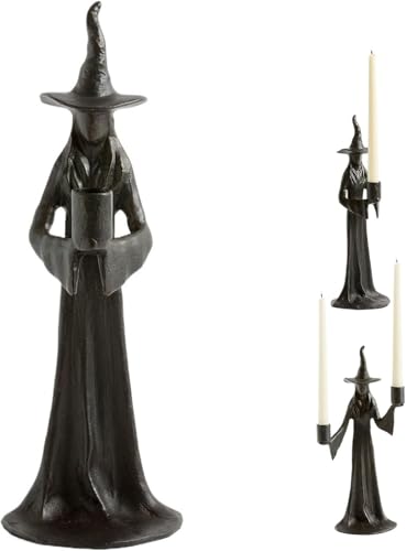 WPDUIODF Halloween-Hexen-Kerzenhalter, Stehendes Nachtlicht, Schreibtisch-Dekor, Retro-Harz-Dekorationen for Den Schreibtisch, for Die Party Im Büro, Zuhause, Drinnen Auf Dem Tisch(A) von WPDUIODF