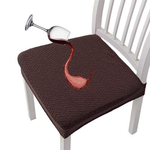 Wasserdichte Jacquard-Stuhlhussen, Wasserdichte Sitzbezüge For Esszimmerstühle, Abnehmbare, Waschbare Stuhlhussen, For Stühle, Langlebig, Leicht Zu Reinigen, For Küche Und Esszimmer(Brown,Set of 4) Wasserdichte Jacquard-Stuhlhussen, Wasserdichte Sitzbezüge For Esszimmerstühle, Abnehmbare, Waschbare Stuhlhussen, For Stühle, Langlebig, Leicht Zu Reinigen, For Küche Und Esszimmer(Brown,Set of 4) von WPDUIODF