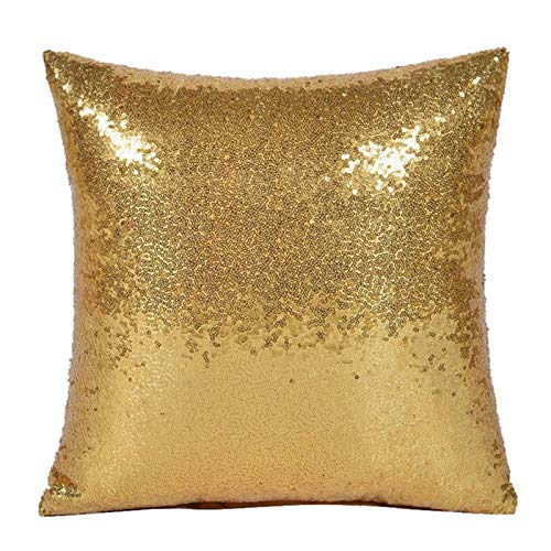 WPHH 2 Stück Pailletten Zierkissenbezüge, Luxuriöser Quadratischer Home Party Kissenhülle, Kissenbezug Für Lounge Saloon Stuhl Rücksitz Sofa, Versteckter Reißverschluss Design,Gold,40x40cm WPHH 2 Stück Pailletten Zierkissenbezüge, Luxuriöser Quadratischer Home Party Kissenhülle, Kissenbezug Für Lounge Saloon Stuhl Rücksitz Sofa, Versteckter Reißverschluss Design,Gold,40x40cm von WPHH