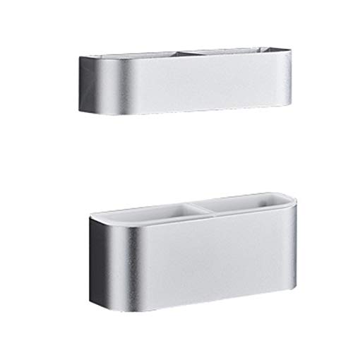 WPHH Nordic Umbrella Stand Rack, Space Aluminium Wandhalterung Schirmständer, Hinter Der Tür Umbrella Storage Rack Free Punch/Drilling Dual-Use,Silber von WPHH