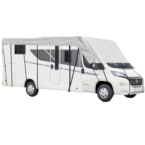 Generisch Wohnwagen Abdeckung Wohnwagen Schutzhülle Wohnmobil Dachabdeckung, Wasserdichte Schutzdach Dachschutzplane,Lanen-Schutzdachabdeckung Für LKW-Camper, Reiseanhänger,Silber,9.5x3.3m/16.4x10.8ft von WPJBDS