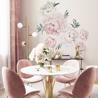 Pink Pfingstrose Wandsticker | Blumen Wandtatz Wandpapier Kinderzimmer Kunst Schlafzimmer Dekor Badezimmer Wohndekoration von WPJasmin
