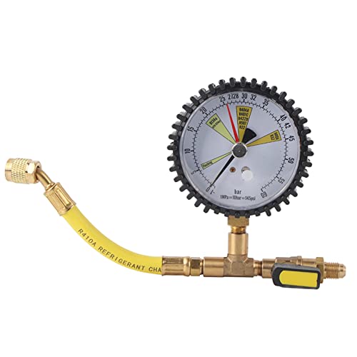 WPKD BLUEIY Manomètre 1/4 SAE,Manomètre de Test de Pression de Réfrigération de Climatisation Manomètre de 80 Mm Pour R134a R22 R407C R410A R404A R507 R422D R32 von WPKD BLUEIY