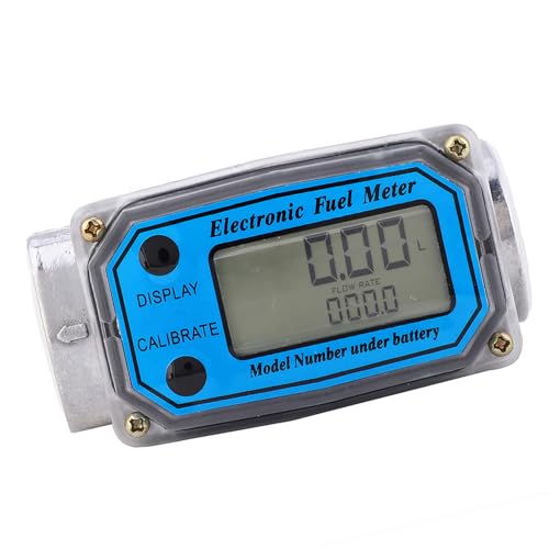 WPKD BLUEIY Kraftstoffflussmesser,10-200L 1“ NPT Mini Digitaler Turbinen-Durchflussmesser,2.3-3.3V,-10°C ~ +60°C,Digitaler Spitzen-Durchflussmesser,für Diesel-Kerosin-Benzin (Blau) von WPKD BLUEIY