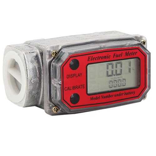 WPKD BLUEIY Kraftstoffflussmesser,10-200L 1“ NPT Mini Digitaler Turbinen-Durchflussmesser,2.3-3.3V,-10°C ~ +60°C,Digitaler Spitzen-Durchflussmesser,für Diesel-Kerosin-Benzin (Rot) von WPKD BLUEIY