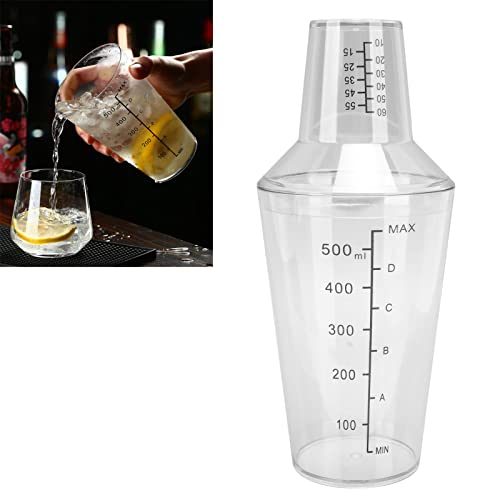 Boston Cocktail Shaker Set 500ML, große Kapazität Clear Scale transparenter Shaker Mixer Cup für Bar Bartender Mischbecher (500 ml) von WPKD BLUEIY