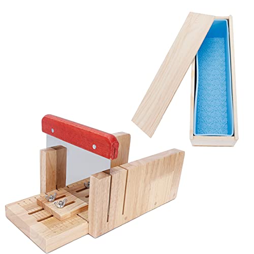WPKD BLUEIY 1000 ml Seifenset, Kuchenbrotschneider und Form, DIY Seifenherstellung Schneidewerkzeug Zubehör, inklusive Seife, Brotschneider, Küchenakkory von WPKD BLUEIY