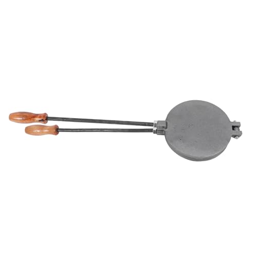 WPKD BLUEIY Double Side Pancake Maker Pan, Gusseisen Reversible Grillplatte mit Holzgriffen für chinesisches Fladenbrot und Pfannkuchen, 29 cm, Antihaft-Kochen von WPKD BLUEIY