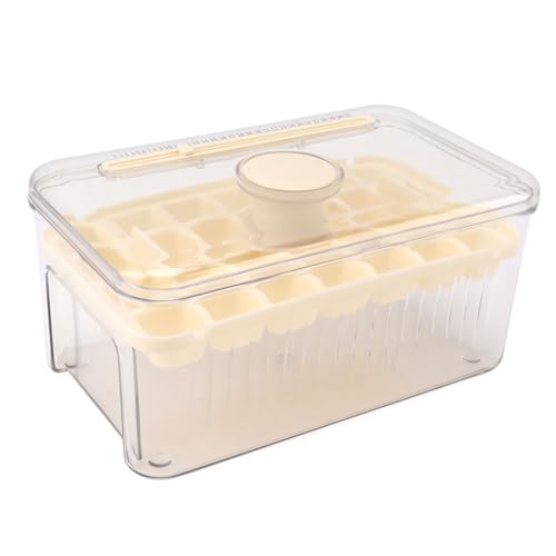 WPKD BLUEIY Easy Release Eiswürfelform, 1 Schicht ABS und PET Pop Eiswürfelform für Whiskey und Cocktail Kühlung, inklusive Deckel und Mülleimer, weiß, Kugel-Eiswürfelbereiter von WPKD BLUEIY