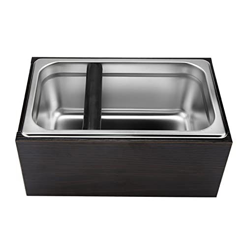WPKD BLUEIY Edelstahl Kaffeeklopfbox mit Griff, Kaffeesatzbehälter Abfalleimer, Klopfbox für Kaffeesatz, 15 x 10 cm, leicht zu reinigen, Küchenakkory von WPKD BLUEIY