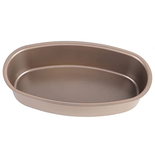WPKD BLUEIY Gold DIY Oval Shaped Cake, Non-Stick Baking for Cheese Cake, 25.4 cmx19.1 cmx6.3 cm, Ideal for Baking and Cake Making, Oven Safe, Easy Release von WPKD BLUEIY