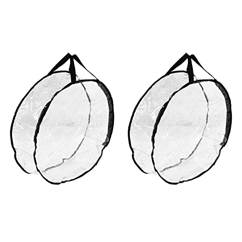 Kranz Aufbewahrungsbehälter Schwarze Kanten PVC Transparent Runde Aufbewahrungstasche Multifunktionale Robuste Aufbewahrungstasche für Saisonale Dekoration (2er-Pack mit Kranz Aufbewahrungsbehälter Schwarze Kanten PVC Transparent Runde Aufbewahrungstasche Multifunktionale Robuste Aufbewahrungstasche für Saisonale Dekoration (2er-Pack mit von WPKD BLUEIY
