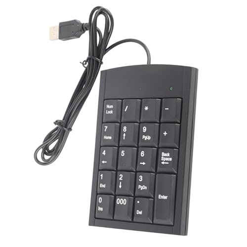 WPKD BLUEIY USB Ziffernblock, Tragbar 19 Tasten Robuster ABS Ziffernblock Ultraschlanke Miniziffernblock Tastatur für Laptop Desktop Computer PC Büro Reisen von WPKD BLUEIY