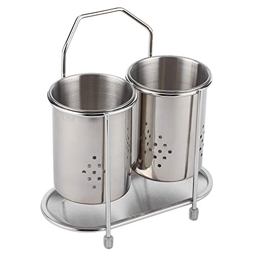 WPKD BLUEIY Wandmontierter 304 Edelstahl Essstäbchen, Löffel, Aufbewahrungsablauf, Küchenutensilien-Organizer, Essstäbchenhalter, Besteck-Abtropfbox, Küchenzubehör von WPKD BLUEIY