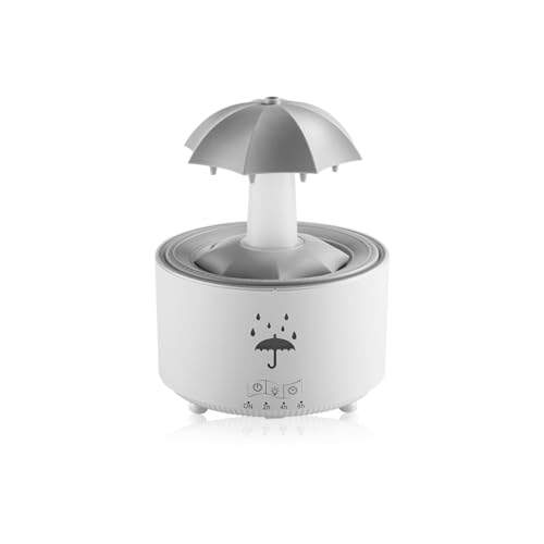 WPKD BLUEIY Weißer rotierender großer Nebel-Regentropfen-Luftbefeuchter, Aromatherapie-Diffusor, buntes Atmosphärenlicht (Smart-Fernbedienungsmodell) von WPKD BLUEIY