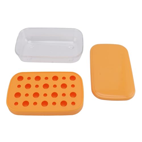 WPKD BLUEIY Wiederverwendbarer flexibler Eiswürfelbereiter, leicht zu lösen, runde Eiswürfelform mit Deckel und Mülleimer, mehrschichtiges Design, Orange, ideal für den Heimgebrauch von WPKD BLUEIY