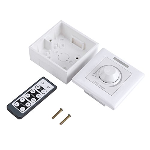 Wand Dimmschalter, 200W LED Licht Helligkeitsregelung Einstellbarer Dreh Dimmschalter mit IR Fernbedienung IP65 wasserdichter Dimm Lichtschalter(220 V) von WPKD BLUEIY