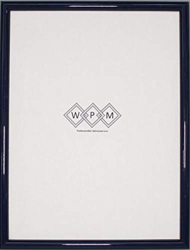 WPM Rahmenservice Bilderrahmen aus Holz,DINA4 (Blau, Normalglas) von WPM Rahmenservice
