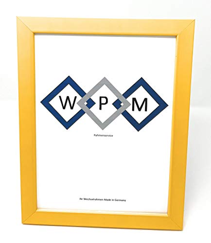 WPM Bilderrahmen aus Holz, Schwarz,Weiß,Gold,Silber etc. in Allen gängigen Größen (Gelb, 10,5x15) von WPM