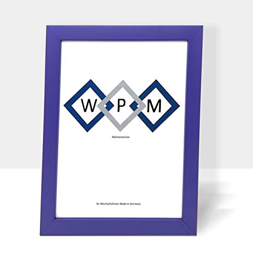 WPM Bilderrahmen aus Holz, Schwarz,Weiß,Gold,Silber etc. in Allen gängigen Größen (Lila, 21x30) von WPM