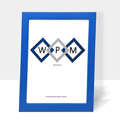 WPM Bilderrahmen aus Holz, Schwarz,Weiß,Gold,Silber etc. in Allen gängigen Größen (Marineblau, 13x18) von WPM