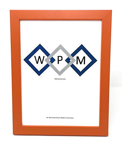 WPM Bilderrahmen aus Holz, Schwarz,Weiß,Gold,Silber etc. in Allen gängigen Größen (Orange, 10,5x15) von WPM
