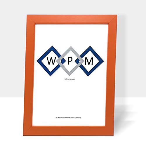 WPM Bilderrahmen aus Holz, Schwarz,Weiß,Gold,Silber etc. in Allen gängigen Größen (Orange, 13x18) von WPM