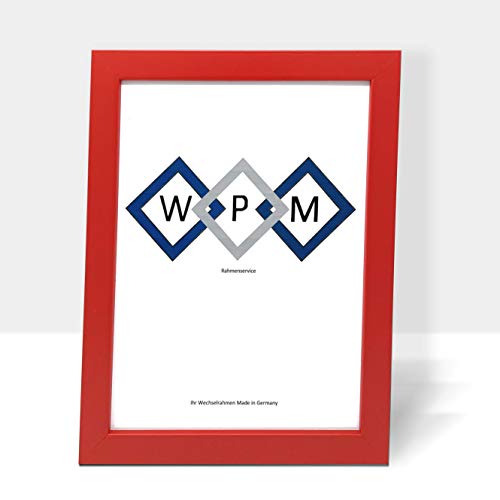 WPM Bilderrahmen aus Holz, Schwarz,Weiß,Gold,Silber etc. in Allen gängigen Größen (Rot, DIN A4) von WPM