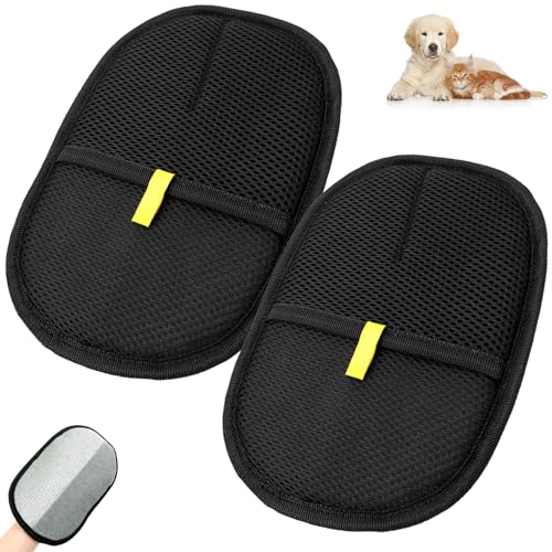 WPPQWP 2PCS Pet Hair Remover, Wiederverwendbar Tierhaarentferner Handschuh, Elektrostatisches Prinzip Fusselbürste Tierhaare, für die Pflege von Haustieren, Sofas und Teppichen von WPPQWP