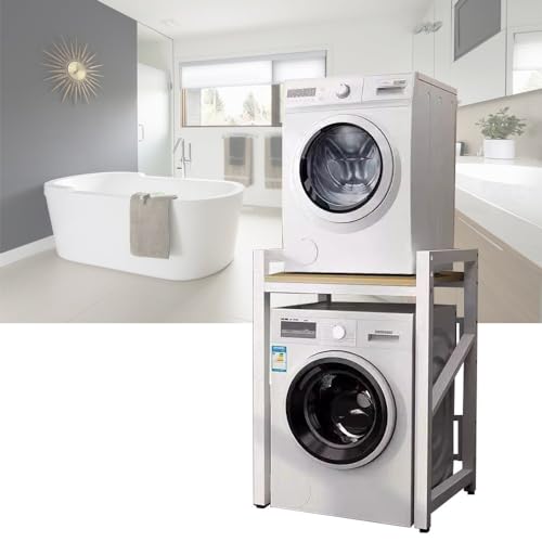 WPPTNSFY Lagerregal über der Trommel, Verstellbares Stapel-Set über Waschmaschinen, über dem Waschmaschinenregal, Starke Stahlkonstruktion, für Badezimmer Waschküche von WPPTNSFY