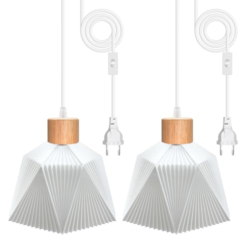 3D Gedruckter Hängelampe Kit mit Stecker 2 Stück, Lampenfassung E27 mit 500CM Kabel und 3D Mehrseitige Lampenschirm, Pendelleuchte mit Stecker, Lampenkabel mit Schalter, Können DIY Bodenleuchten 3D Gedruckter Hängelampe Kit mit Stecker 2 Stück, Lampenfassung E27 mit 500CM Kabel und 3D Mehrseitige Lampenschirm, Pendelleuchte mit Stecker, Lampenkabel mit Schalter, Können DIY Bodenleuchten von WPQIUZS