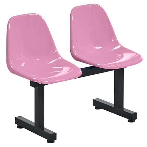 WPWSDWMX 2-Sitzer-Wartezimmerstühle, Einteiliger Kunststoffsitz, Stadionsitze, Empfangsbank für Schulbasketball, Indoor/Outdoor(Pink) von WPWSDWMX