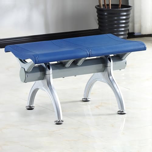 WPWSDWMX 2-Sitzer-Wartezimmerstühle ohne Armlehnen, Flughafen-Empfangsbank aus PU-Leder mit Stahlrahmen, Bürostuhl für Flughäfen, Banken und Krankenhäuser(Blue) von WPWSDWMX