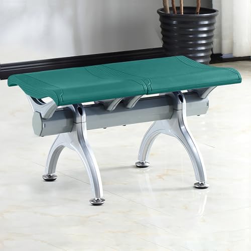 WPWSDWMX 2-Sitzer-Wartezimmerstühle ohne Armlehnen, Flughafen-Empfangsbank aus PU-Leder mit Stahlrahmen, Bürostuhl für Flughäfen, Banken und Krankenhäuser(Green) von WPWSDWMX
