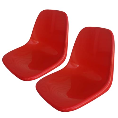 WPWSDWMX 2 Stück Rückenlehnenstühle, Wartezimmerstühle, Kunststoff-Unterstand- und Stadionsitze, Ersetzt Geformte Schulkantinensitze(Red,20.5cm/8in) von WPWSDWMX