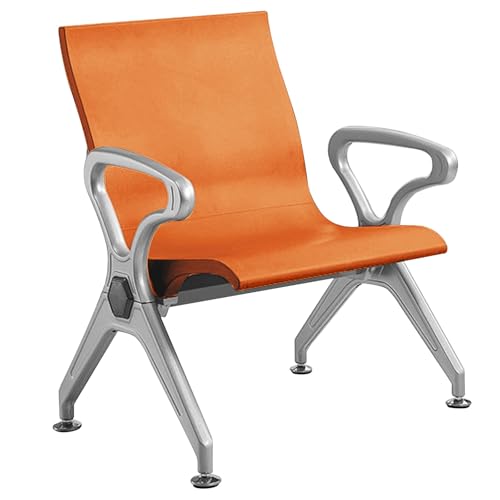 WPWSDWMX Konferenzstuhl, Wartestuhl mit Armlehnen, Flughafen-Empfangsbank, für ESS- und Freizeitbereiche(Orange) von WPWSDWMX