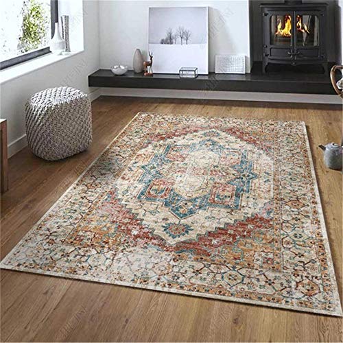 WQ-BBB Endothermisch Spiel Teppichen Mottled nostalgische Retro-Stil Dekoration braun blau beige Dekoration Schlafzimmers Teppichboden Home Teppich 160X230cm von WQ-BBB