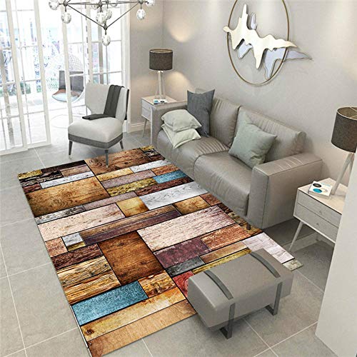 WQ-BBB Teppich Teppich Wohnzimmer Shaggy Sitting Roomes Carpet schalldicht waschbar Rugs Imitation Turn-Effekt braun beige blau rot Room tepich 200X300cm von WQ-BBB