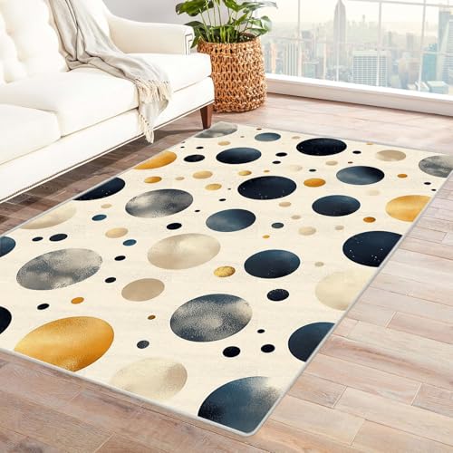 WQBQKKX 3D Boho Kurzflor Teppich Schlafzimmer Geometrie Kleiner Teppich Ozean, Weich Kurzflor & Waschbar & rutschfest Fussmatte Innen, Kinderteppich(Grau 28)-90x120cm von WQBQKKX