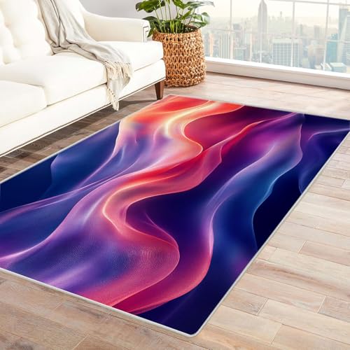 WQBQKKX 3D Teppich Wohnzimmer Waschbarer Boho Linien ideal fürs Wohnzimmer, Schlafzimmer und Kinderzimmer auch als Badematte Rug(Rosa 22)-240x300cm von WQBQKKX