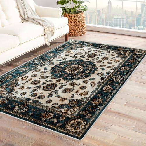 WQBQKKX 3D Vintage Teppich Wohnzimmer Waschbar Bohème Boho Teppiche für Schlafzimmer Esszimmer rutschfest Weich Modern Teppich Groß Rug(Grau 6)-210x300cm von WQBQKKX