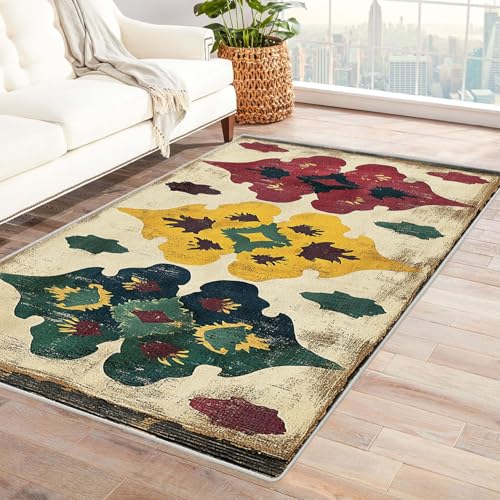 WQBQKKX Fußmatte Teppich 3D Vintage Boho Carpet Textur der Linie Teppiche für Schlafzimmer Esszimmer rutschfest Weich Modern Teppich Groß Rug(Grau)-150x210cm von WQBQKKX