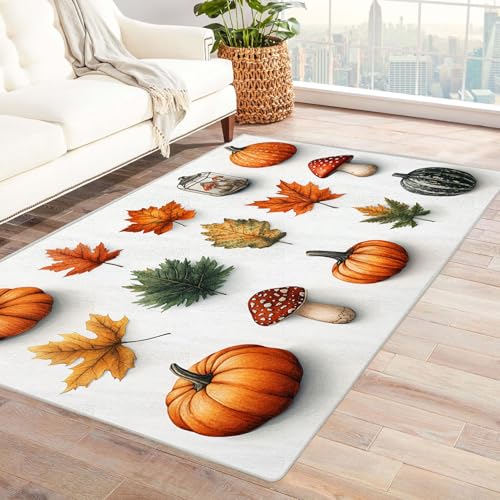 WQBQKKX Fußmatte Teppich 3D Vintage Boho Retro Carpet Minimalistische Blattfrucht Teppiche für Schlafzimmer Esszimmer rutschfest Weich Modern Teppich Groß Rug(Grün)-150x240cm von WQBQKKX