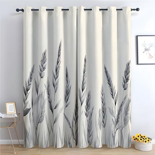 WQBQKKX Generisch Vorhänge Grüne Blätter Muster Blätter Modern Transparent Vorhänge Wohnzimmer Polyester Gardinen Küche Fenster Wohnzimmer Schlafzimmer-H180 x B140 cm (2er Pack) von WQBQKKX